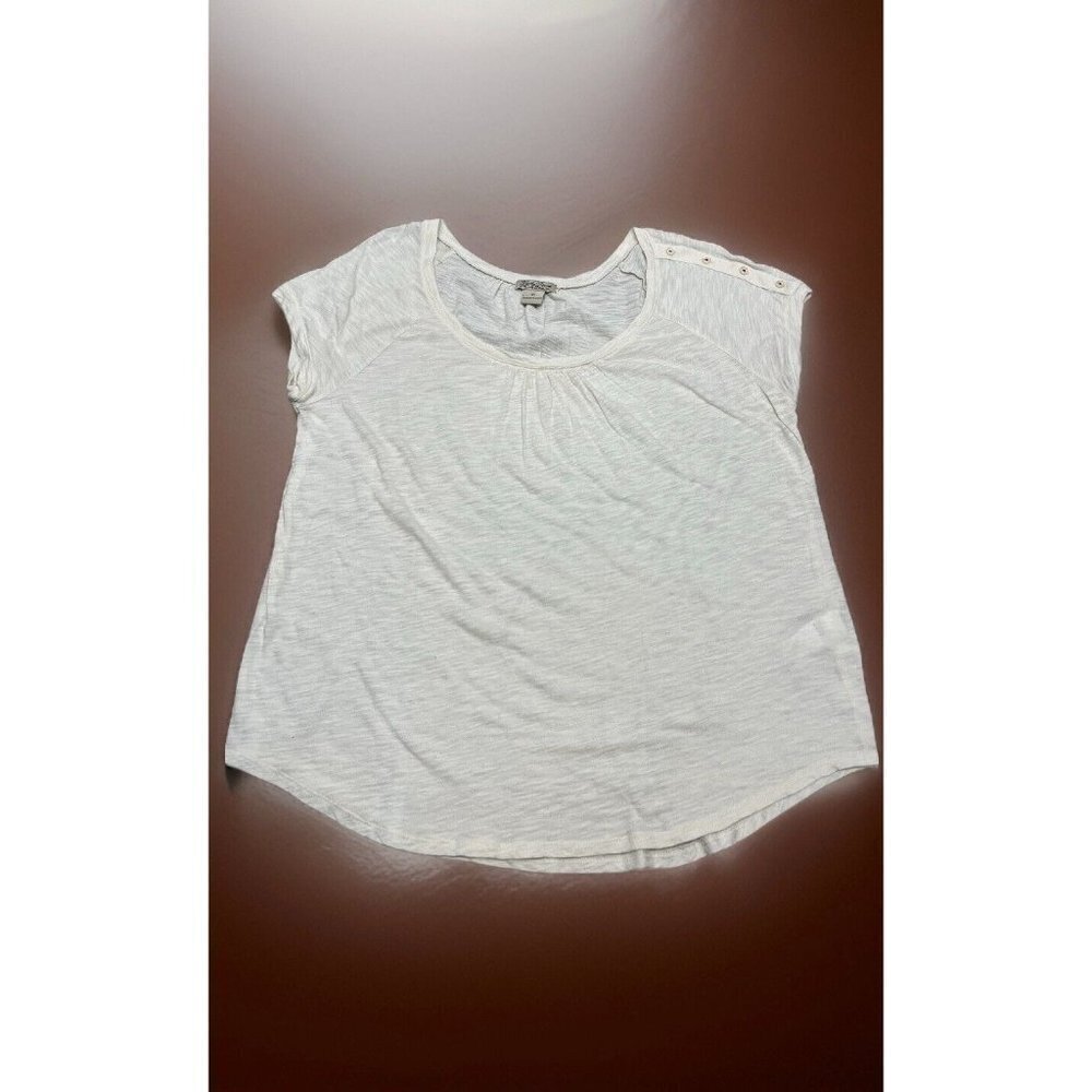 LUCKY BRAND LIVE IN LOVE WOMENS SIZE XL BEIGE BLOUSE SHIRT